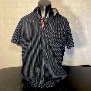 Navy Blue Hudson & Barrow Polka Dot Short sleeve Shirt